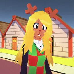 anthro antlers black_clothing black_eyes blonde_hair breaking_the_fourth_wall brown_body brown_fur buckteeth building button_(fastener) checkered checkered_clothing clothing ears_down female female_anthro freckles fur grass green_clothing hair horn house knocked_down long_hair long_sleeves outside pattern_clothing pivoted_ears plant red_clothing red_nose road screaming solo street surprised teeth unconscious upper_teeth white_clothing aidanisl8 sound_warning deltarune undertale_(series) noelle_holiday deer mammal new_world_deer reindeer 1:1 2026 3d_(artwork) 3d_animation animated digital_media_(artwork) short_playtime sound video