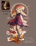 ambiguous_gender clothed clothing dress fingers fungus monster_girl_(genre) not_furry orange_pseudo_hair pseudo_hair solo toony unusual_anatomy feefal elemental_creature elemental_humanoid fungi_fauna fungi_humanoid humanoid hi_res