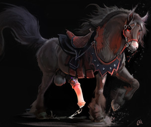 animal_genitalia animal_penis balls big_balls big_penis black_background black_balls black_body black_fur black_hair bodily_fluids bridle cum dark_body dark_fur demonic equine_genitalia equine_penis erection fangs feathering feral flared_penis fluffy fluffy_tail forelock fur genital_fluids genitals glowing glowing_genitalia glowing_penis hair hair_over_eye harness hooves leaking_penis long_hair long_tail looking_at_viewer male male_feral mane medial_ring mount penis red_eyes red_penis saddle sheath simple_background solo tack tail teeth 64k v_rising draft_horse equid equine gypsy_vanner horse mammal vampire hi_res