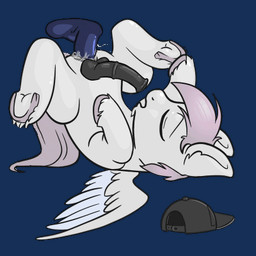 anal anal_orgasm anal_penetration animal_genitalia animal_penis balls bodily_fluids clothing cum cum_in_ass cum_inside cum_on_face cum_on_own_face cum_on_self cum_while_penetrated cumshot disembodied_penis duo ejaculation equine_genitalia equine_penis feral genital_fluids genitals hands-free hat headgear headwear hooves male male/male orgasm penetration penis piledriver_position sex simultaneous_orgasms spread_wings tail underhoof wings invisiblegreenbox hasbro my_little_pony mythology seleno equid equine mammal mythological_creature mythological_equine pegasus 1:1 animated low_res short_playtime