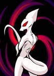 anthro big_ears crossed_arms long_ears long_tail looking_back male rear_view red_eyes solo standing tail white_body white_ears white_skin nanodude78 earthbound_(series) nintendo giygas alien gieeg hi_res