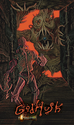 ambiguous_gender body_horror detailed_background duo horror_(theme) kneeling macro not_furry open_mouth sharp_teeth standing teeth text unusual_anatomy plastiboo godhusk the_hand_(godhusk) humanoid monster vessel_(godhusk) english_text hi_res official_art