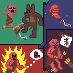 angry arrow_(weapon) aura bodily_fluids bottomwear bow_(weapon) breaking_weapon broken_weapon brown_body brown_fur clothed clothing countershade_torso countershading crying drawing_(object) fur green_band green_clothing improvised_weapon knife loincloth loincloth_only pink_body ranged_weapon sharpening_weapon simple_background stomping teardrop tears thought_bubble topless weapon kawa_kir_(artist) pinscher_5d dark_souls fromsoftware pinscher_(pinscher_5d) hollow_(dark_souls) 1:1 animated animated_comic comic digital_media_(artwork) pixel_(artwork) pixel_animation