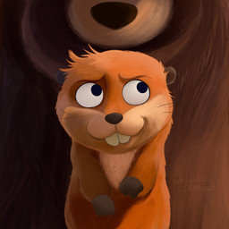 anthro brown_body brown_fur brown_nose buckteeth duo female fur looking_up orange_body orange_fur size_difference tan_body tan_fur teeth whiskers jaycobsartzz disney hoppers_(disney) pixar ellen_(hoppers) mabel_tanaka bear beaver mammal rodent 1:1 2025 digital_drawing_(artwork) digital_media_(artwork) digital_painting_(artwork) hi_res painting_(artwork) signature
