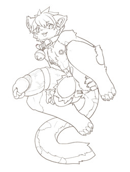 anthro balls big_penis collar genital_piercing genitals glans huge_penis humanoid_genitalia humanoid_penis hyper hyper_genitalia hyper_penis kemono male nipple_piercing nipple_ring nipples penis penis_piercing piercing prince_albert_piercing ring_piercing simple_background solo white_background aruuraaru felid feline mammal absurd_res hi_res line_art