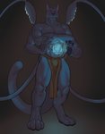 4_arms anthro back_tentacles bulge clothed clothing male multi_arm multi_limb runes solo standing tentacles topless possumpecker dungeons_and_dragons hasbro wizards_of_the_coast displacer_beast 2018 hi_res