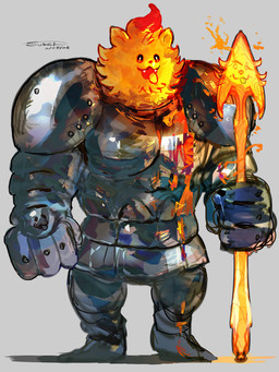ambiguous_gender anthro armor clothing fangs fur gauntlets gloves handwear holding_melee_weapon holding_object holding_polearm holding_spear holding_weapon melee_weapon open_mouth orange_body orange_fur polearm simple_background solo spear teeth tongue tongue_out weapon monsterofsukep nintendo pokemon pokemon_winds_and_waves undertale undertale_(series) greater_dog canid canine generation_10_pokemon mammal pokemon_(species) pombon 2026 absurd_res dated hi_res signature