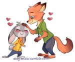 anthro blush clothed clothing duo eyes_closed female fully_clothed hand_on_head heart_symbol male necktie scarf simple_background smile transparent_background stepanda disney zootopia judy_hopps nick_wilde canid canine fox lagomorph leporid mammal rabbit red_fox true_fox 2017 alpha_channel animated frame_by_frame low_res short_playtime