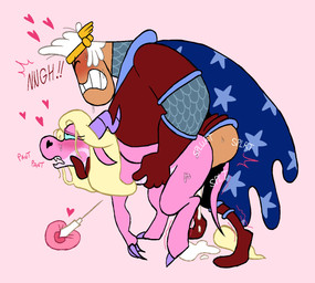 anthro anthro_penetrated blonde_hair blush bodily_fluids breath cape clenched_teeth clothing cum cum_drip cum_in_vagina cum_inside cum_on_ground dominant dominant_male dripping duo eyes_closed fangs featureless_chest female genital_fluids grunting hair heart_nose heart_symbol human_on_anthro human_penetrating human_penetrating_anthro impregnation interspecies leaking_cum looking_pleasured looking_up male male/female motion_lines onomatopoeia open_mouth ovum panting penetration penile penile_penetration penis_in_vagina pink_body sex sharp_teeth sound_effects sperm_cell standing standing_sex submissive submissive_female sweat tail teeth text vaginal vaginal_penetration white_hair wormliker mythology fan_character sir_brad_starlight alien dragon human mammal mythological_creature mythological_scalie scalie hi_res