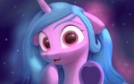 blue_hair hair hooves horn looking_at_viewer pink_eyes smile solo wings auroriia hasbro mlp_g5 my_little_pony mythology izzy_moonbow_(mlp) equid equine mammal mythological_creature mythological_equine unicorn winged_unicorn 2021 absurd_res digital_media_(artwork) hi_res