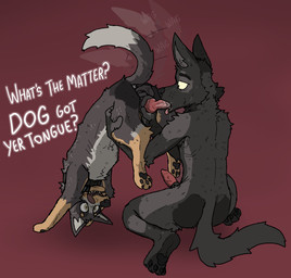 animal_genitalia animal_penis anthro anthro_on_feral anthro_penetrated athletic athletic_anthro balls bestiality canine_genitalia canine_penis collar collar_only dog_tags duo erection fellatio feral feral_penetrating feral_penetrating_anthro fluffy_balls genitals grabbing_from_behind handjob holding_another's_knot holding_another's_penis holding_knot holding_penis intraspecies intraspecies_bestiality knot knot_grab knot_root_grab knotted_penis leg_grab lipsticking male male/male male_penetrated male_penetrating male_penetrating_male nude open_mouth oral oral_penetration pawpads paws penetration penile penile_penetration penis penis_backwards penis_grab reverse_handjob sex sheath simple_background sitting tail tail_motion tailwag teasing text thigh_grab tongue tongue_out upside_down_fellatio ricthecusco brazilian_dawg_(ricthecusco) max_damage_(furry) australian_cattle_dog canid canine canis cattledog domestic_dog herding_dog mammal pastoral_dog