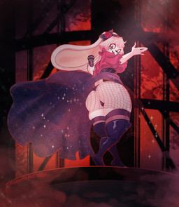 alternative_fashion anthro big_butt butt curvy_figure female fur goth provocative_clothing red_eyes solo thick_thighs victorian_goth white_body white_fur wide_hips tragicfame shea_(blackmetalbnuuy) domestic_rabbit lagomorph leporid lop_rabbit mammal oryctolagus rabbit hi_res
