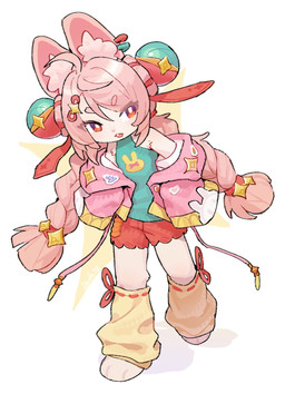 3_toes ahoge anthro barefoot bottomwear braided_pigtails clothed clothed_anthro clothed_female clothing ear_piercing ear_ring feet female flat_chested fully_clothed fully_clothed_anthro fully_clothed_female fur hair inner_ear_fluff jacket leg_warmers legwear paws piercing pink_body pink_fur pink_hair red_eyes ring_piercing shirt shorts simple_background solo toes topwear tuft white_background landypommel mihoyo zenless_zone_zero zhao_(zenless_zone_zero) lagomorph leporid mammal rabbit thiren 2025 full-length_portrait hi_res portrait