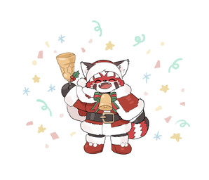 anthro biped black_nose chibi christmas_clothing christmas_headwear clothing cute_fangs eyes_closed fangs hat headgear headwear holidays kemono red_body santa_hat solo teeth syukapong christmas lifewonders tokyo_afterschool_summoners zhurong_(tas) ailurid mammal red_panda 2022 hi_res