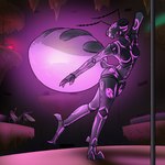 anthro black_body dancing female group inside purple_light simple_background thatoneaceguy ant arthropod honeypot_ant hymenopteran insect 2024