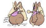 3_fingers anthro anus arm_tuft beverage beverage_can big_butt black_text blonde_eyebrows breasts brown_anus brown_body brown_ears brown_fur brown_tail butt chip_bag clothing cotton_tail dipstick_ears ear_markings electronics energy_drink extended_sound_effect eyebrows eyelashes feet female fingers floppy_ears front_view fur gamer_girl headgear headphones headset headwear huge_butt huge_thighs hyper_pear leg_markings long_ears long_eyebrows lop_ears markings monobutt morbidly_obese morbidly_obese_anthro morbidly_obese_female multicolored_ears neet non-furgonomic non-furgonomic_headwear obese obese_anthro obese_female overweight overweight_anthro overweight_female pear-shaped_figure purple_clothing purple_headphones purple_headwear purple_shirt purple_t-shirt purple_topwear rabbit_ears rear_view rumbling_stomach shirt simple_background small_feet smile socks_(marking) solo sound_effect_variant sound_effects t-pose t-shirt tail tan_ears tan_markings text thick_eyebrows thick_thighs three-quarter_view topwear translucent_ears trash tuft white_background wide_hips wrist_tuft x_anus maddeku nintendo pokemon generation_4_pokemon lagomorph lopunny mammal pokemon_(species) 2024 digital_drawing_(artwork) digital_media_(artwork) full-length_portrait partially_colored portrait