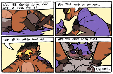 ambiguous_penetration anthro areola bdsm blue_body blue_scales blush breasts brown_body brown_scales butt claws consent_themes dialogue duo explicitly_stated_consent eye_contact female female_penetrated first_person_view from_front_position fur hair horn imminent_sex looking_at_another looking_at_viewer lying male male/female male_penetrating male_penetrating_female membrane_(anatomy) membranous_wings missionary_position nipples nude on_back on_bottom on_top open_mouth penetration purple_body purple_fur scales semi-anthro sex simple_background small_breasts smile speech_bubble tail teeth text tuft wings yellow_eyes bizart lehto bat kobold mammal megabat scalie 2025 aliasing comic digital_media_(artwork) english_text hi_res mixed_media