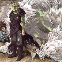 afterimage anthro battle clothing debris duo dust female shocked torn_clothing tera_art bethesda_game_studios gilded_lives microsoft one-punch_man one_(manga) skyrim the_elder_scrolls chechil meer-mah argonian dark_elf dunmer elf humanoid scalie vampire 1:1 hi_res
