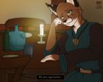 anthro bar bite biting_lip biting_own_lip candle clothed clothing female furniture looking_at_viewer self_bite sitting solo table conditional_dnp grinn3r bethesda_game_studios microsoft morrowind the_elder_scrolls ahnassi domestic_cat felid feline felis khajiit mammal 2019 5:4