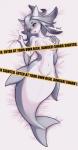 bed caution_tape_censor dakimakura female furniture lying navel open_mouth solo split_form echoseed league_of_legends riot_games tencent nami_(lol) fish hybrid marine merfolk shark censored dakimakura_design hi_res