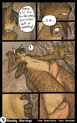 adolescent adolescent_on_adolescent anthro balls bathroom bedroom_eyes blue_eyes breast_grab breast_squeeze breasts brown_balls brown_body brown_fur brown_hair clenched_teeth close-up detailed_background dialogue duo ear_tuft ellipsis erection exclamation_point female fur genitals glans grinding hair hand_on_breast humanoid_genitalia humanoid_penis humanoid_vulva interior_background intraspecies low-angle_view male male/female narrowed_eyes nipples nude nude_anthro nude_female nude_male penis pink_nipples pink_vulva pussyjob question_mark rubbing seductive sex sexual_assault shower shower_sex sibling_incest small_breasts squeezing standing surprise_sex surprised tail tan_glans tan_penis teeth text thigh_sex tuft vaginal vulva water wet wide_eyed young young_anthro young_female young_male young_on_young black-kitten owlalope sebastien_(black-kitten) serah_(black-kitten) felid feline lynx mammal 2015 artist_collaboration brown_theme comic english_text hi_res adult_(lore) brother_(lore) brother_and_sister_(lore) incest_(lore) incestuous_temptation_(lore) sibling_(lore) sister_(lore) twincest_(lore) twins_(lore)