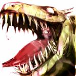 anthro bodily_fluids fangs male open_mouth saliva simple_background teeth tongue white_background 67_(artist) dorohedoro kaiman_(dorohedoro) scalie 1:1 2013