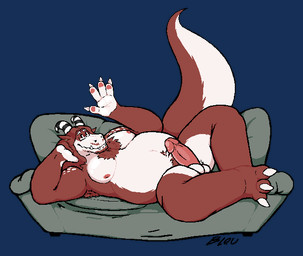 3_toes 4_fingers anthro areola armpit_hair balls beard belly big_tail body_hair brown_arms brown_body brown_fur brown_hair brown_legs chest_hair circumcised claws ear_piercing ear_ring erection eyewear facial_hair fangs feet fingers fur furniture genitals gesture glasses hair happy_trail horn humanoid_genitalia humanoid_penis long_hair long_snout looking_at_viewer lying male mustache nipples nude nude_anthro on_back on_sofa overweight overweight_anthro overweight_male pawpads pecs penis piercing pillow pink_areola pink_pawpads pink_penis raised_arm raised_tail ring_piercing simple_background smile snout sofa solo spots spread_legs spreading striped_horn stripes tail teeth toes transparent_background waving waving_at_viewer wavy_hair white_balls white_belly white_body white_fur white_hands bleu_cheese_(artist) mythology dragon furred_dragon furred_scalie mythological_creature mythological_scalie scalie 2026 alpha_channel digital_drawing_(artwork) digital_media_(artwork) hi_res ibispaint_(artwork) signature