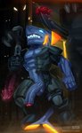 3_fingers abs anthro armor balls big_penis bioluminescence blue_eyes bodily_fluids clothing erection fingers flaccid foreskin genital_fluids genitals glans glowing glowing_eyes group gun handgun holding_gun holding_object holding_ranged_weapon holding_weapon huge_penis humanoid_genitalia humanoid_penis imminent_rape long_penis male multi_urethra muscular muscular_male partially_retracted_foreskin penile_spines penis pink_glans pistol precum precum_string proportionally_endowed_male ranged_weapon red_glans sharp_teeth size_difference small_but_hung teeth thick_penis torn_clothing unusual_bodily_fluids unusual_genital_fluids unusual_precum urethra vein veiny_penis warning_symbol weapon todex tdxlabs dorxor fish marine monster shark shark_minion 2021 hi_res watermark