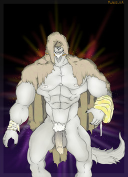 abs absurd anthro balls bandage beard bodily_fluids bulge claws clothing cosmic covering cum cum_on_face dress facial_hair fangs fur fuzz genital_fluids genitals glans gradient hair illuminated machki macro male mantle meta muscular muscular_male nipples obscured_eyes pecs penis pubes pubic question_mark res solo space tail teeth vein veiny_penis – machki12_ka elden_ring fromsoftware mythology gurranq_(elden_ring) canid canine canis humanoid mammal mythological_canine mythological_creature unknown_species werecanid werecanine werecreature werewolf wolf absurd_res hi_res