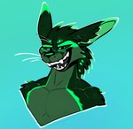 anthro grin male muscular smile solo issac_art robocheezits canid canine canis mammal rexouium wolf absurd_res hi_res