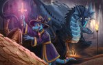 adventure anthro breath_powers cave cloak clothing dungeon dungeon_scene duo electricity electricity_breathing electricity_manipulation elemental_manipulation fantasy feral glowing hat headgear headwear hoard horn magic_staff male smile sneaking spellcasting staff thay torch treasure wizard_hat ponynok vigour(artist) european_mythology mythology neldu_nak dragon kobold mythological_creature mythological_scalie scalie western_dragon hi_res