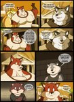 anthro big_muscles blonde_hair blue_eyes bodily_fluids bracelet building clothed clothing crying eyes_closed female flashback fur gesture grey_body grey_fur group hair huge_muscles jewelry male muscular muscular_anthro muscular_male overweight overweight_anthro overweight_female red_body red_fur shirt speech_bubble tears text topwear trio waving whiskers white_body white_fur young young_male xxsparcoxx helena_(xxsparcoxx) kraso_(xxsparcoxx) teofacio_larna canid canine canis fox mammal red_fox true_fox wolf 2018 comic digital_media_(artwork) hi_res multiple_scenes spanish_text