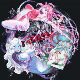 bare_shoulders big_breasts blue_body blue_clothing blue_dress bored breasts cleavage clothed clothing dress female goo_hair goo_tentacles green_body green_clothing green_hair group hair head_tentacle long_hair looking_at_viewer not_furry open_mouth open_smile pink_body pink_clothing pink_hair pseudo_hair red_eyes red_text sharp_teeth smile strapless_clothing strapless_dress suckers teeth tentacle_arms tentacle_hair tentacles text trio white_hair yellow_eyes moukonzenmetsu omori_(game) marina_(omori) medusa_(omori) molly_(omori) animal_humanoid cephalopod cephalopod_humanoid cnidarian cnidarian_humanoid goo_creature humanoid jellyfish_humanoid marine marine_humanoid medusozoan medusozoan_humanoid mollusk mollusk_humanoid octopus_humanoid 2022 artist_name hi_res