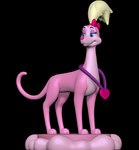 3d_modeling 3d_print blonde_hair blue_eyes collar female feral hair looking_back pink_body simple_background solo sillytoys all_dogs_go_to_heaven don_bluth annabelle_(all_dogs_go_to_heaven) canid canine canis domestic_dog mammal 3d_(artwork) digital_media_(artwork) hi_res