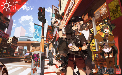 alternative_fashion anthro bag belt bodily_fluids bottle bottomwear building bus button_(fastener) car city city_background cityscape clock clothed clothing cloud commercial_vehicle container cybernetics dessert detailed_background eyewear female food footwear fur glasses graffiti green_hair group hair hat headgear headwear ice_cream legwear lights looking_back machine maid_uniform male milk_crate modern_architecture open_mouth orange_eyes outside pants pockets poster public_transportation ribbons shirt shoes shorts skirt sky stockings straps sunglasses sweat text thigh_highs topwear traffic_light uniform urban vehicle vehicle_for_hire watch wheel white_hair window zipper kuroblood felid mammal 2016 english_text hi_res