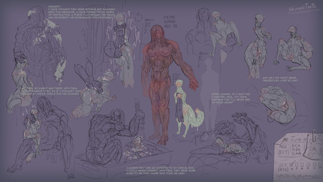 3_fingers 3_toes 5_fingers 5_toes abs age_difference anthro anus armor bathtub bed_sheet bedding blood bodily_fluids bubble casual_nudity chart claws cleaning clothing colored_blood dark_body dark_skin dominant dominant_human duo exoskeleton featureless_chest feet finger_claws fingers genitals gloves green_blood green_body green_skin hair hand_on_chest hand_on_shoulder handwear headgear height_chart helmet holding_another holding_object human_on_anthro insectophilia interspecies long_hair male male/male male_anthro male_human messy_hair muscular muscular_arms muscular_male nipples nude on_lap one_leg_up paper pecs penis pincers pinned pinned_to_ground pubes raised_leg red_body red_skin scar scars_all_over scrubbing shower simple_background sitting_on_lap size_difference sleeping sleeping_nude soap spacesuit suds tail text thick_tail thick_thighs toe_claws toes towel unusual_anatomy unusual_blood unusual_bodily_fluids unusual_genitalia water wet wet_body wet_hair skinnedteeth june_moss_(skinnedteeth) alien arthropod human insect mammal 16:9 absurd_res character_name english_text flat_colors hi_res monochrome sketch widescreen