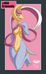 2012 anthro anthrofied breasts collaboration cresselia female generation_4_pokemon genitals hashtag id_number legendary_pokemon looking_at_viewer mingchee navel nintendo nipples notorious84 nude number open_mouth pink_eyes pinup pokemon pokemon_(species) pokemorph pose pussy simple_background solo species_name tail text the_pokedex_project