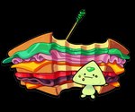 ambiguous_gender armless bread_slice cheese crumbs crumbs_on_face dairy_products eating eating_food food fruit gem lettuce meat micro not_furry peridot_(gem) plant sandwich_(food) solo tomato toony toothpick vegetable discount-supervillain cartoon_network steven_universe smolidot gem_(species) humanoid peridot_(gem_species)