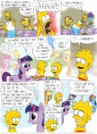 applejack_(mlp) bart_simpson blue_body blue_feathers blue_fur comic crossover cutie_mark dialogue earth_pony english_text equid equine feathered_wings feathers female feral fluttershy_(mlp) friendship_is_magic fur group hair hasbro homer_simpson horn horse kinkyturtle lisa_simpson male mammal multicolored_hair my_little_pony mythological_creature mythological_equine mythology open_mouth pegasus pink_body pink_fur pinkie_pie_(mlp) pony purple_body purple_eyes purple_fur purple_hair rainbow_dash_(mlp) rarity_(mlp) tail text the_simpsons twilight_sparkle_(mlp) two_tone_hair unicorn wings yellow_body