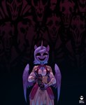 anthro anthrofied black_eyes breasts cleavage clothed clothing creepy female horn nightmare_fuel smile spoopy wings redxbacon friendship_is_magic hasbro my_little_pony mythology princess_luna_(mlp) s1_luna_(mlp) equid equine mammal mythological_creature mythological_equine winged_unicorn