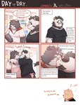 2022 anthro bear clothing comic dialogue duo english_text eyes_closed felid hug kemono kissing male male/male mammal shirt slightly_chubby text topwear yimingsama