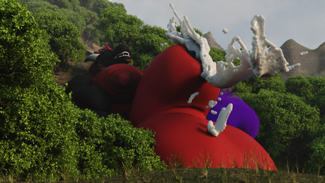 balls big_balls big_muscles big_pecs big_penis bodily_fluids cum cumshot detailed_background ejaculation genital_fluids genitals huge_balls huge_pecs huge_penis hyper hyper_balls hyper_genitalia hyper_penis macro male messy muscular nipples pecs penis plant tree kobuld mythology dragon mythological_creature mythological_scalie scalie 16:9 3d_(artwork) digital_media_(artwork) hi_res widescreen