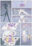 absurd_res anthro bathing breasts comic ear_piercing female genitals hi_res mammal mouse murid murine nipples nude piercing pussy ratcha rodent shower simple_background skye_(ratcha) solo text traditional_media_(artwork) url water wet