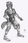 anthro armor belt biped black_nose claws clothed clothing dog_tags feet fingerless_gloves fur gloves gun hair handwear holding_gun holding_object holding_ranged_weapon holding_weapon male plantigrade ranged_weapon rifle scar short_hair simple_background solo standing symbol weapon whiskers white_background simul mythology werewolf_the_apocalypse white_wolf_publishing world_of_darkness_(series) akira_(shane) fan_character canid canine canis changeling_(world_of_darkness) hakken_(world_of_darkness) mammal mythological_canine mythological_creature werecanid werecanine werecreature werewolf wolf 2015 monochrome