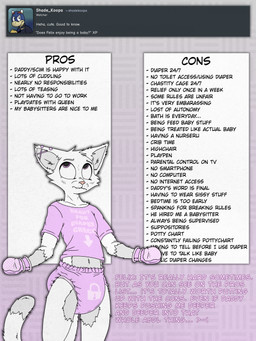 abstract_background ageplay anthro biped blush clothed clothing diaper ear_piercing embarrassed femboy fur handwear humiliation humiliation_fetish implied_chastity infantilism long_tail male mittens piercing pink_clothing pink_diaper pink_eyes pink_handwear pink_mittens pink_shirt pink_topwear roleplay shirt simple_background solo tail text topwear wearing_diaper white_body white_fur f3lixc4tus felix_(f3lixc4tus) domestic_cat felid feline felis mammal 2025 absurd_res digital_media_(artwork) english_text hi_res