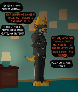 bdsm blindfold bondage bondage_and_chill bound bulge chastity_bulge chastity_device clothing collar dialogue duct_tape fur gag gagged latex legwear lock lock_symbol male muzzle_(object) muzzled null null_bulge padlock restrain restraints speech_bubble stockings straitjacket submissive tail tape tape_gag taped text wearing_chastity_device mrpawpaw night_in_the_woods gregg_lee absurd_res digital_media_(artwork) english_text hi_res