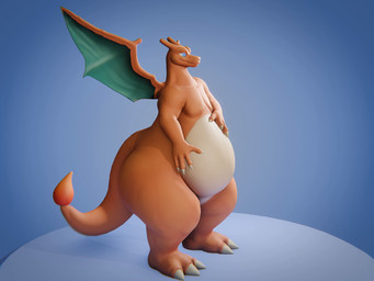 ambiguous_gender anthro belly big_belly big_butt blue_eyes butt featureless_chest featureless_crotch fire flaming_tail huge_belly huge_butt membrane_(anatomy) membranous_wings orange_body overweight solo tail thick_tail turnaround wings covertcanine keabuns_(modeler) nintendo pokemon charizard generation_1_pokemon pokemon_(species) 3d_(artwork) 3d_animation 4:3 animated blender_(artwork) digital_media_(artwork) no_sound short_playtime video