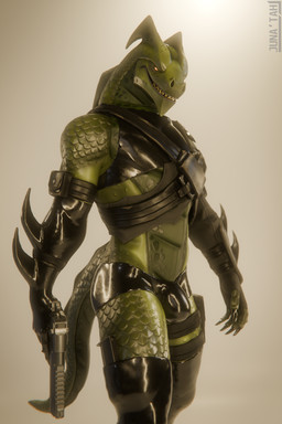 5_claws 5_fingers anthro arm_pouch arm_warmers armband armwear athletic athletic_anthro athletic_male belt belt_pouch biped black_armband black_armwear black_clothing black_gloves black_halter_top black_handwear black_topwear bottomwear boxer_briefs bulge claws clothed clothing empty_eyes finger_claws fingerless_gloves fingers front_view gloves green_body green_scales green_tail grin grinning_at_viewer gun halter_top handgun handwear holding_gun holding_object holding_ranged_weapon holding_weapon latex latex_arm_warmers latex_armwear latex_bottomwear latex_clothing latex_handwear latex_legwear latex_thigh_highs latex_topwear latex_underwear leather leather_strap leg_pouch legband legwear looking_at_viewer magazine_(gun) male markings multicolored_body muscular muscular_anthro muscular_male narrowed_eyes open_mouth open_smile orange_eyes pistol ranged_weapon scales sharp_teeth shuriken simple_background smile smiling_at_viewer solo spikes spikes_(anatomy) spots spotted_body spotted_scales standing straps tail tail_ridge teeth thick_thighs thigh_highs thigh_pouch topwear torn_clothing torn_topwear underwear weapon white_background junatah epic_games fortnite mythology hybrid_(fortnite) dragon human lizard mammal mythological_creature mythological_scalie reptile scalie wingless_dragon 2026 2:3 3d_(artwork) absurd_res blender_(artwork) digital_media_(artwork) hi_res portrait three-quarter_portrait watermark