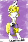 arms_above_head blue_eyes breasts canine chest_tuft claws digimon facial_markings female fox fur looking_at_viewer mammal markings naturally_censored neck_ruff pose purple_background reagan700 renamon solo toe_claws tuft white_fur yellow_fur yin_yang
Rating: Questionable
Score: 1
User: Test-Subject_217601
Date: December 09, 2011