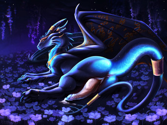 animal_genitalia anus blue_body blue_claws blue_penis blue_scales bodily_fluids butt claws dock_(anatomy) erection feral genital_fluids genital_slit genitals horn inviting_to_sex male membrane_(anatomy) membranous_wings penis pink_anus pink_penis precum presenting presenting_anus purple_body purple_horn purple_scales raised_tail scales solo tail wings nsst mythology dragon mythological_creature mythological_scalie scalie hi_res